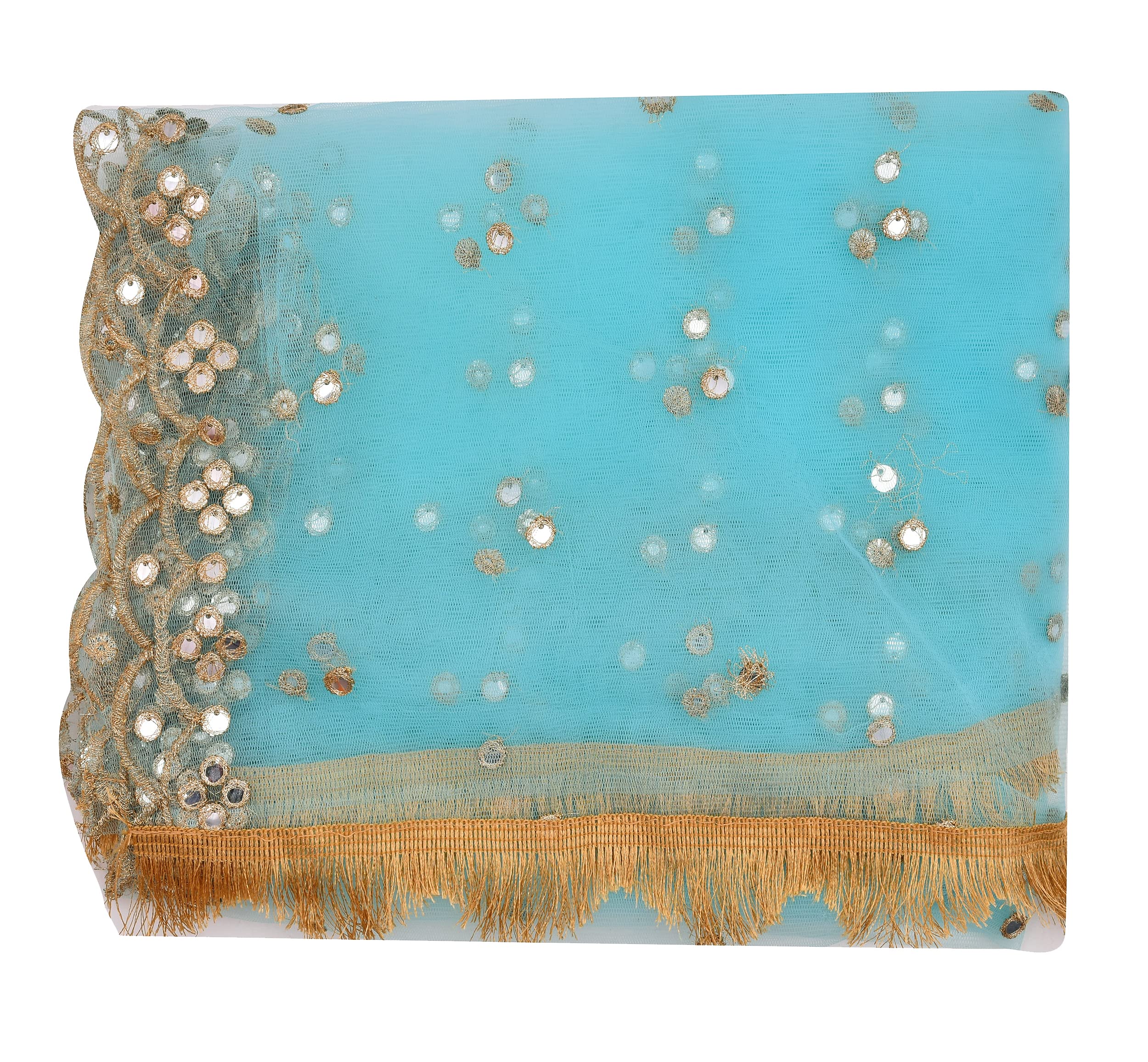 YOUTHQUAKE Embroidered Net Dupatta for Women & Girls