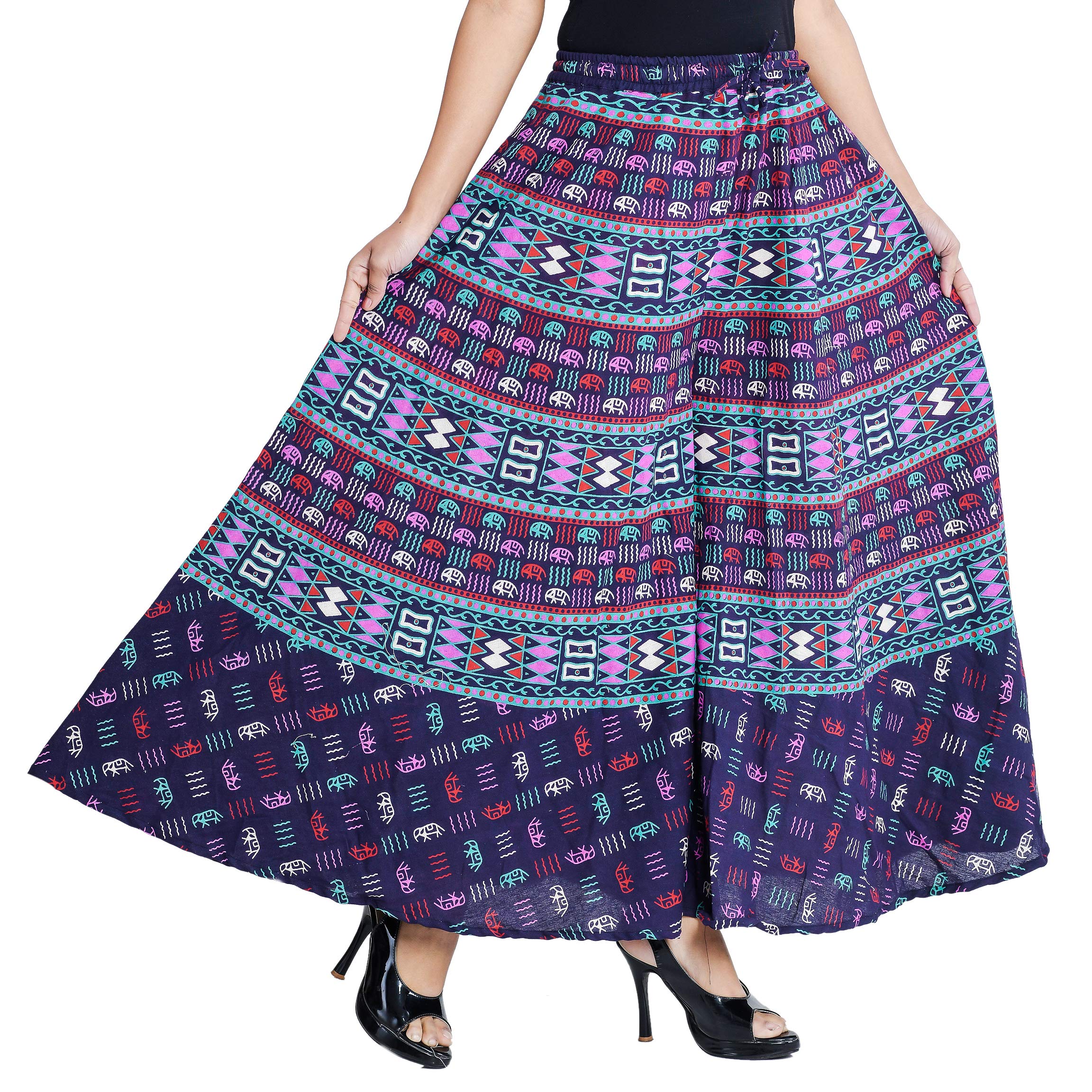 SAMJHI Cotton Palazzo Pant for Women - Purple Blue - Image 2