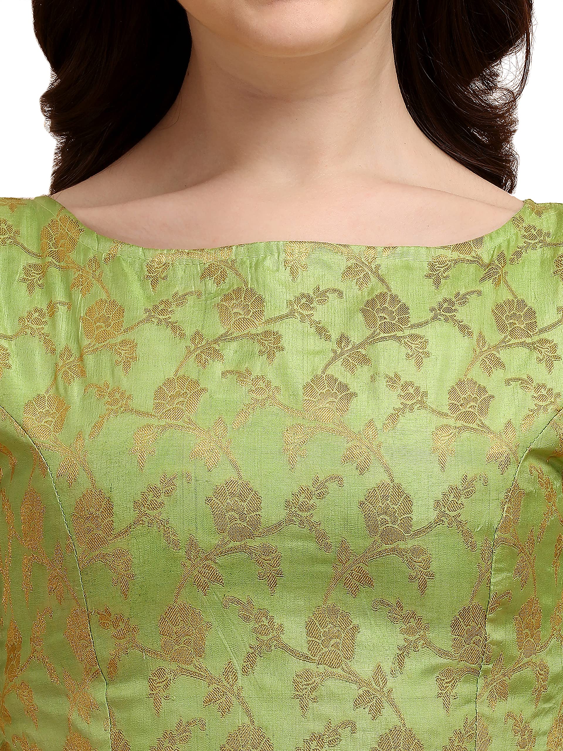 OOMPH Jacquard Green Blouse for Women - Image 4